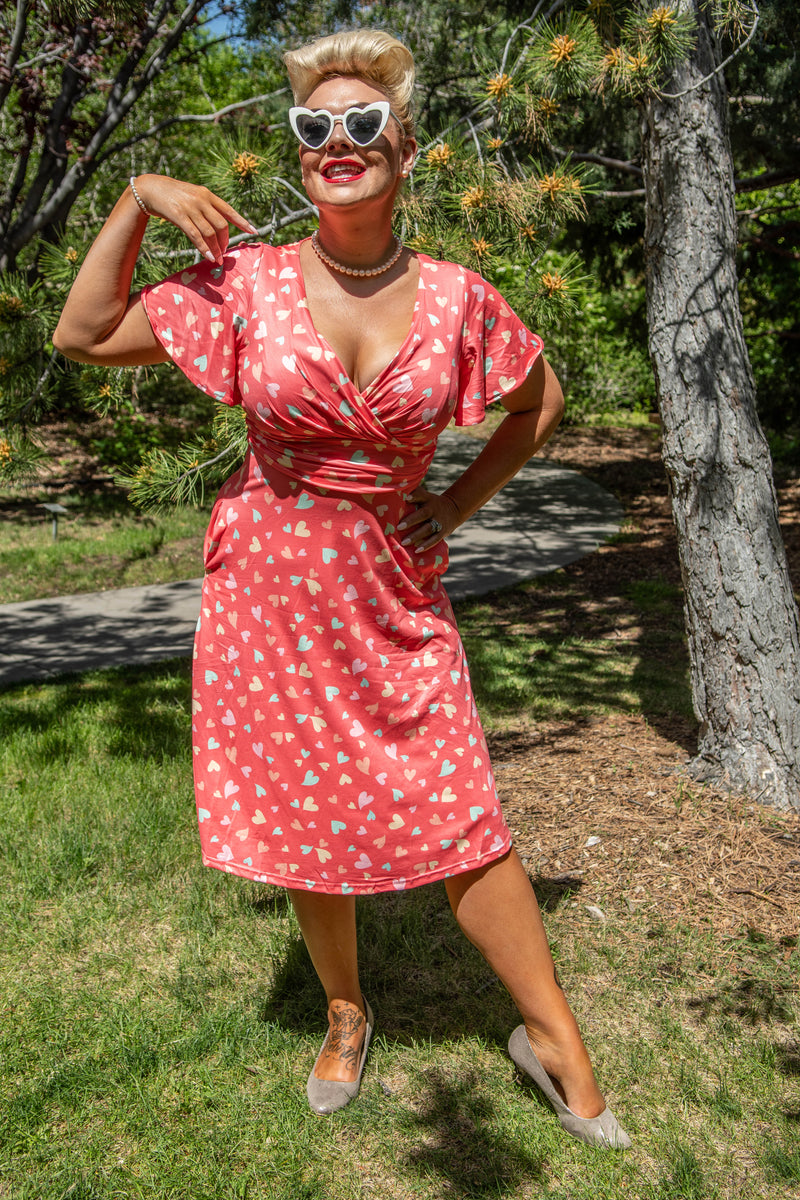 Donna Coral Heart Casual Dress