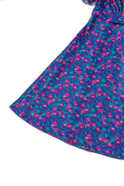 Donna Flamingo Purple Crossover Bust Dress