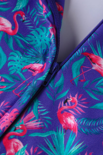 Donna Flamingo Purple Crossover Bust Dress