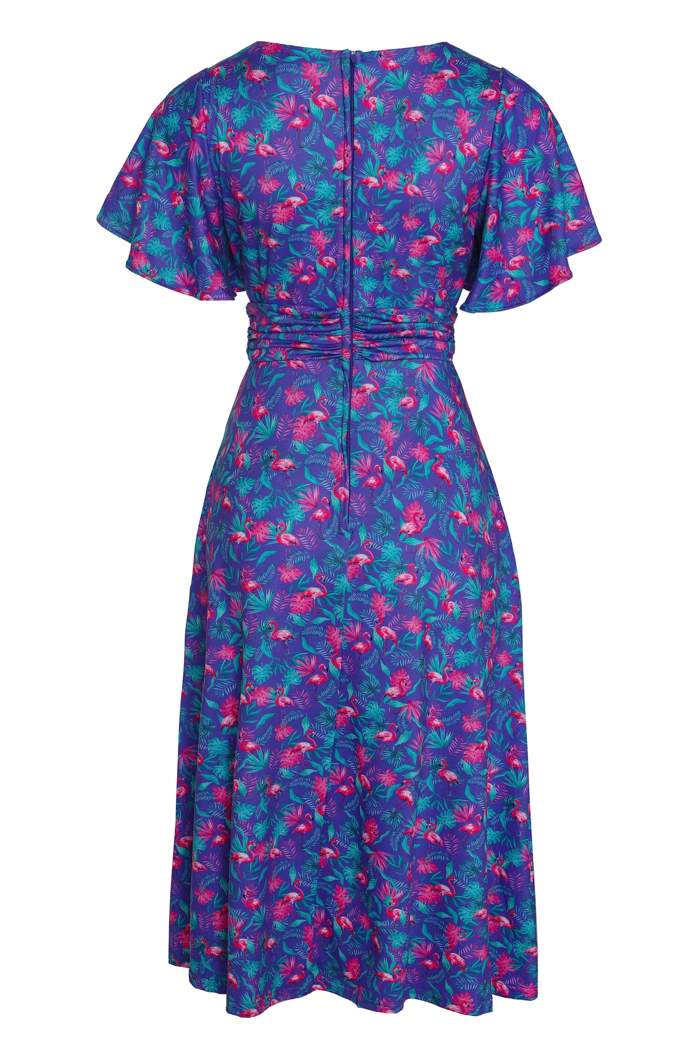 Donna Flamingo Purple Crossover Bust Dress