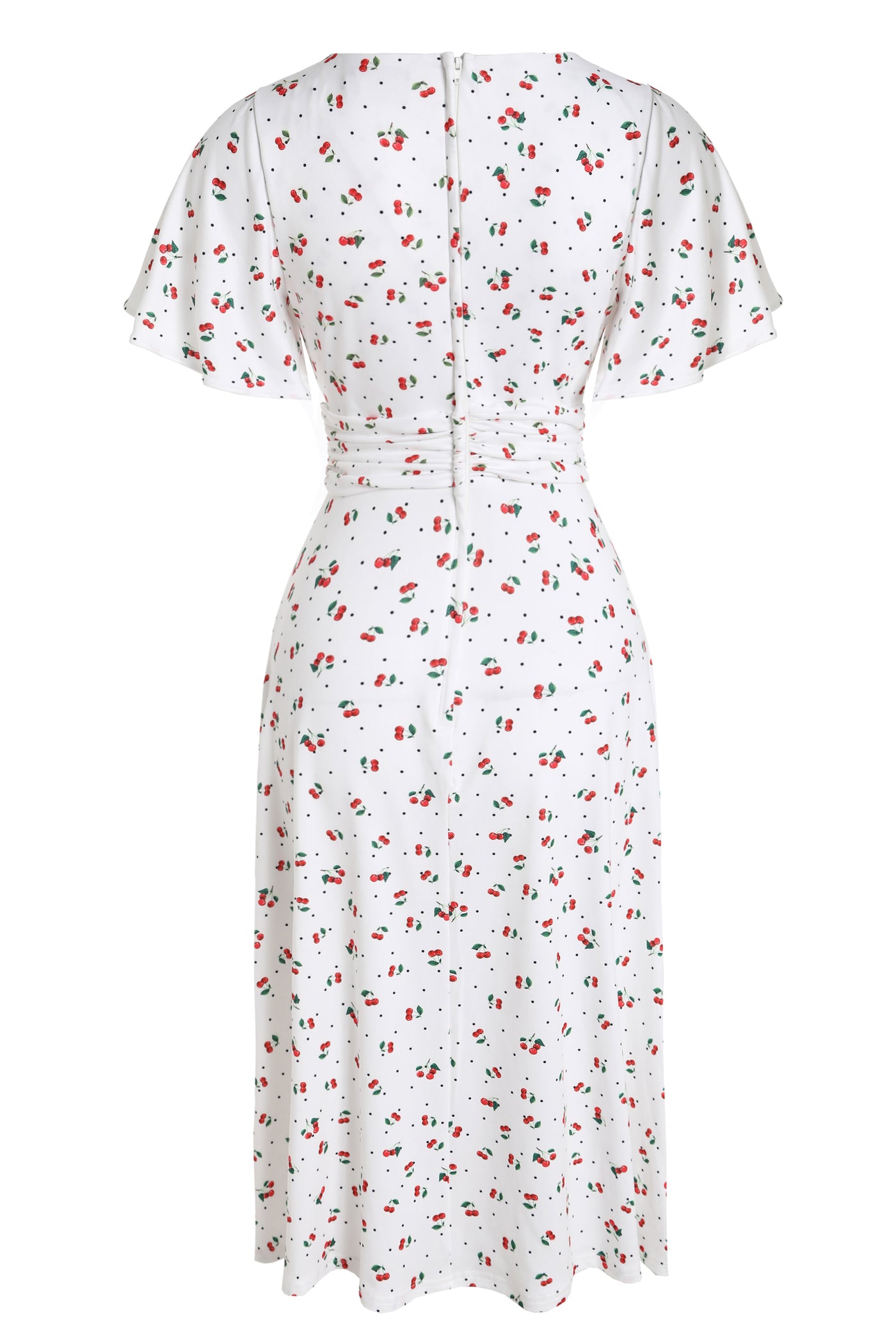 Donna Cherry White Crossover Bust Dress