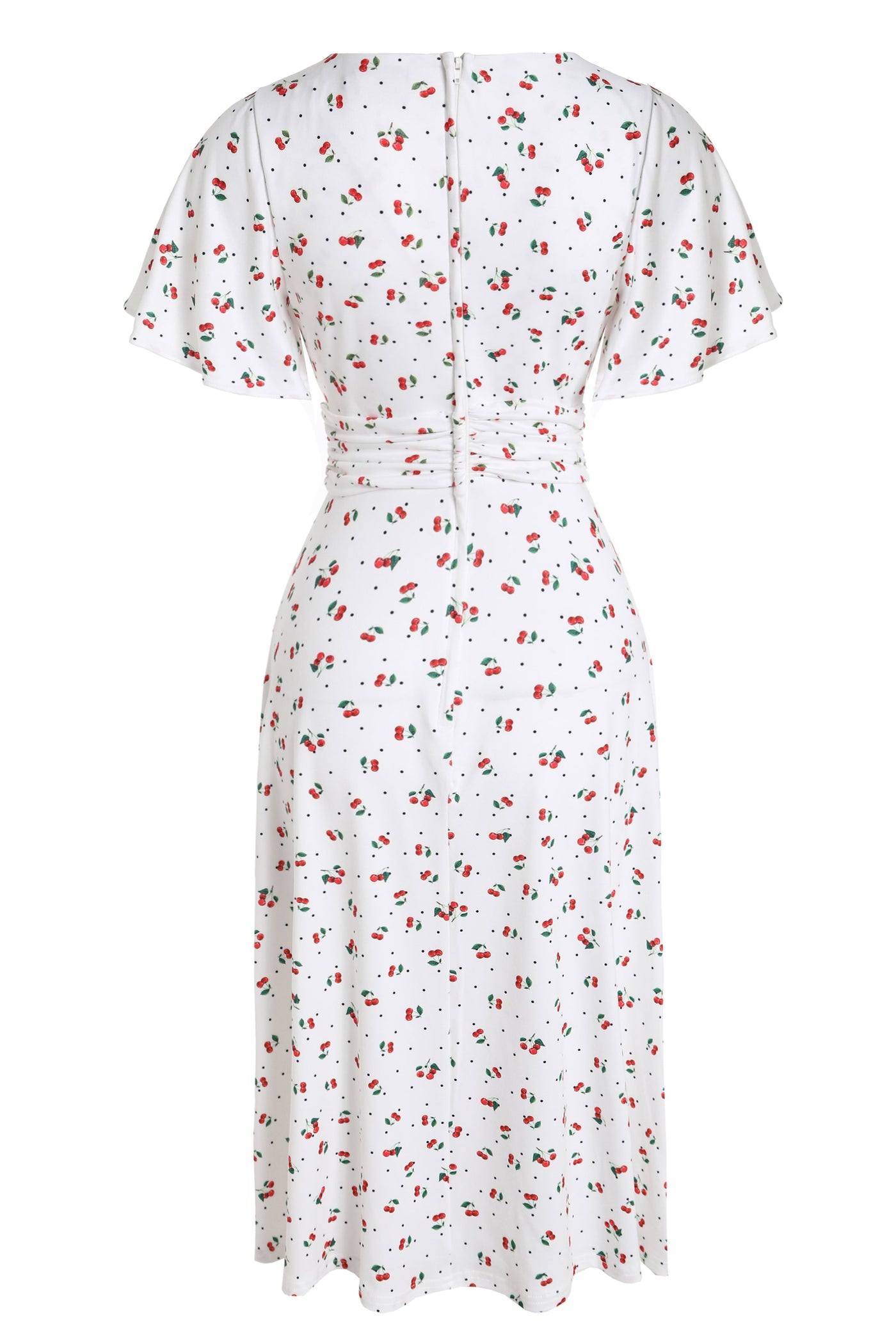 EU STOCK Donna Cherry White Crossover Bust Dress