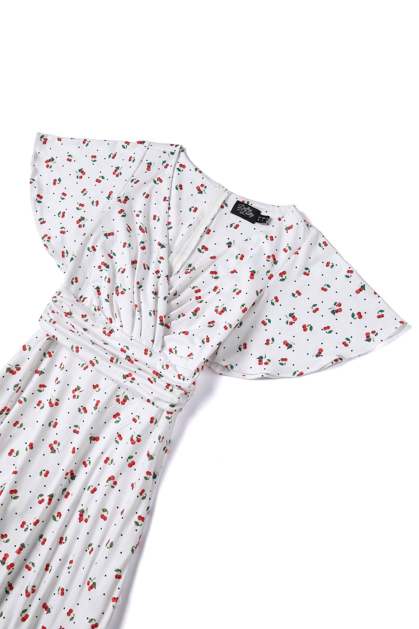 Donna Cherry White Crossover Bust Dress
