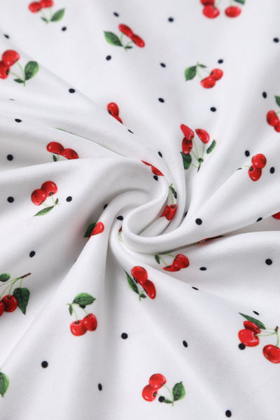 Donna Cherry White Crossover Bust Dress