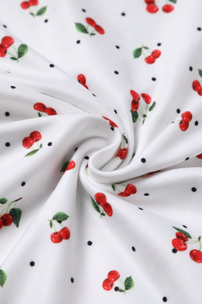 EU STOCK Donna Cherry White Crossover Bust Dress