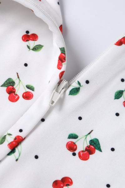 Donna Cherry White Crossover Bust Dress