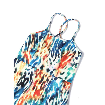 PRE-ORDER Norma Cross Strap Lace Pencil Dress in Multicolor Animal Print