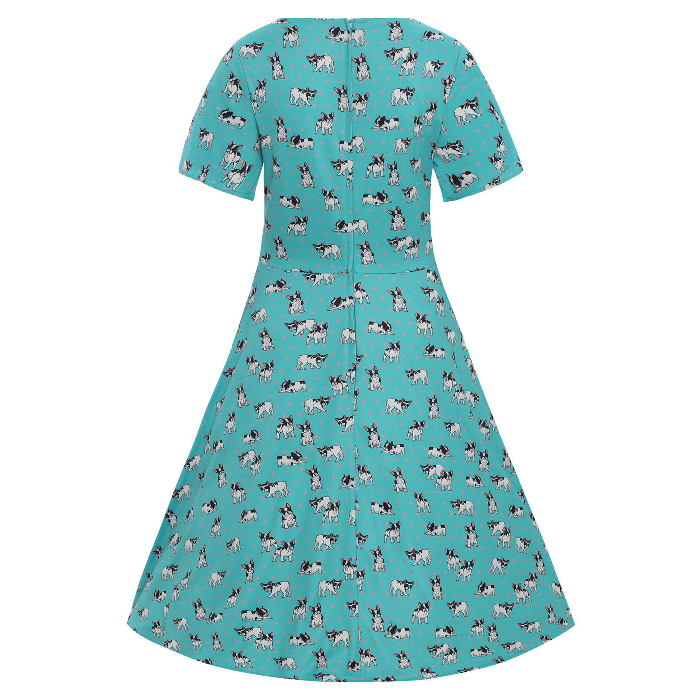 Patricia V-Neckline Green Frenchie Short Sleeved Dress