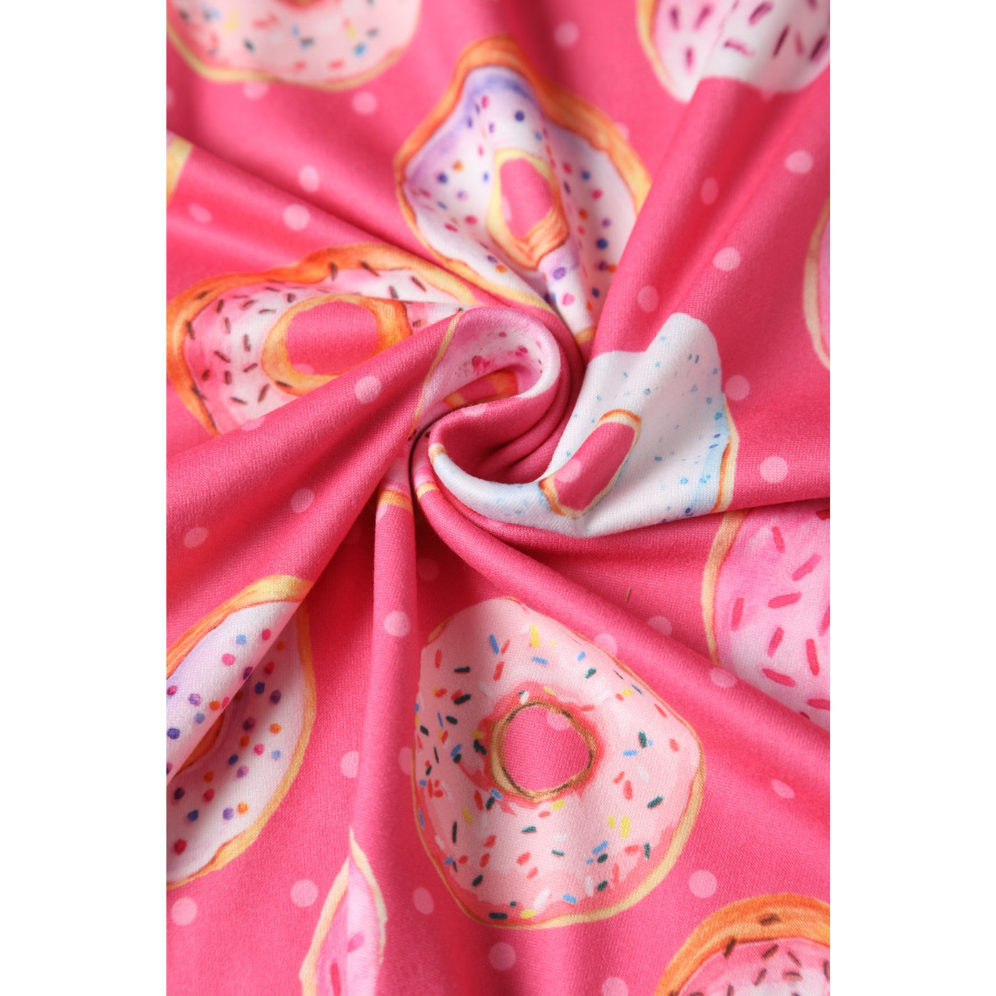 Patricia V-Neckline Pink Dress in Donut Print