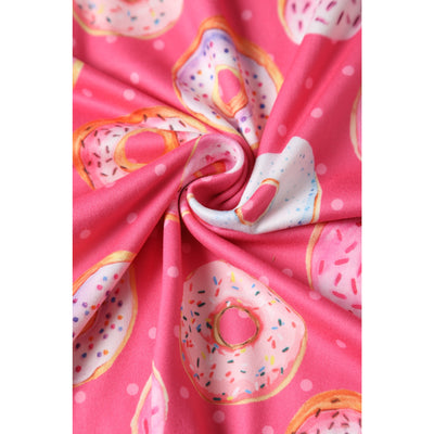 Patricia V-Neckline Pink Dress in Donut Print