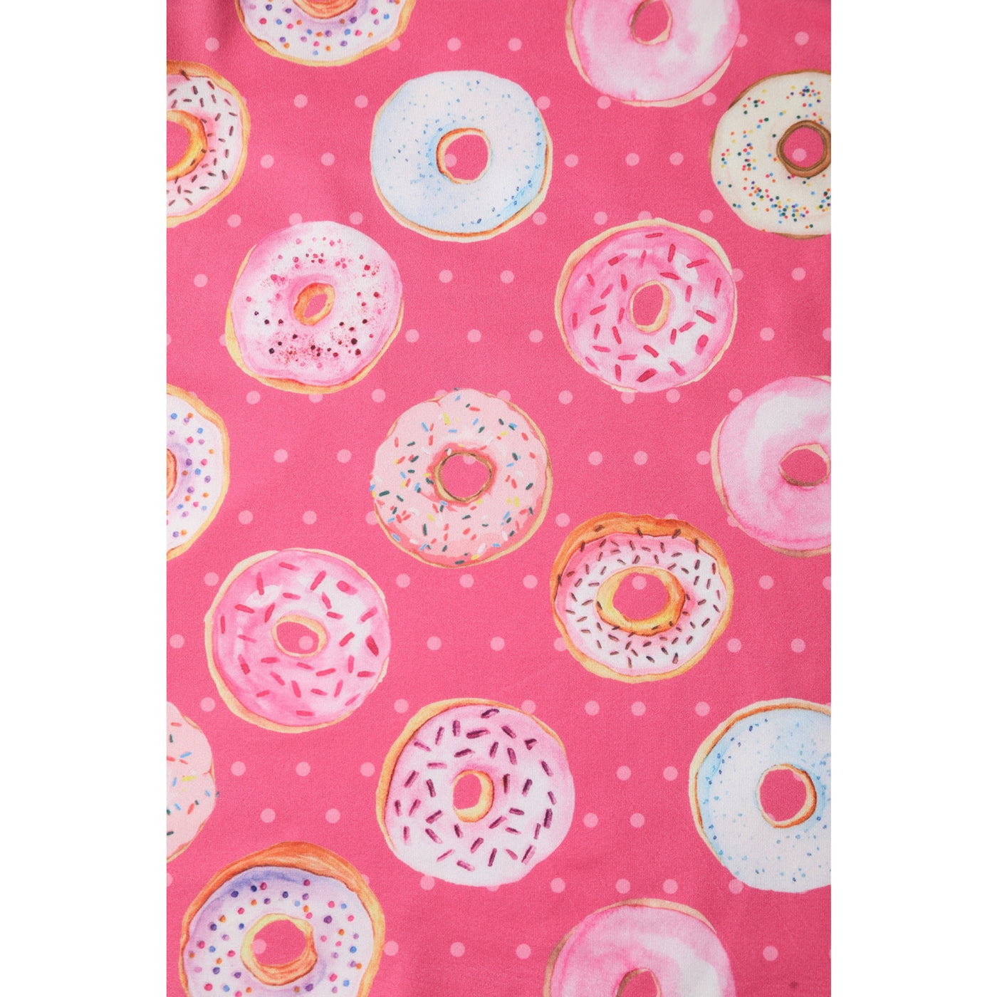 Patricia V-Neckline Pink Dress in Donut Print