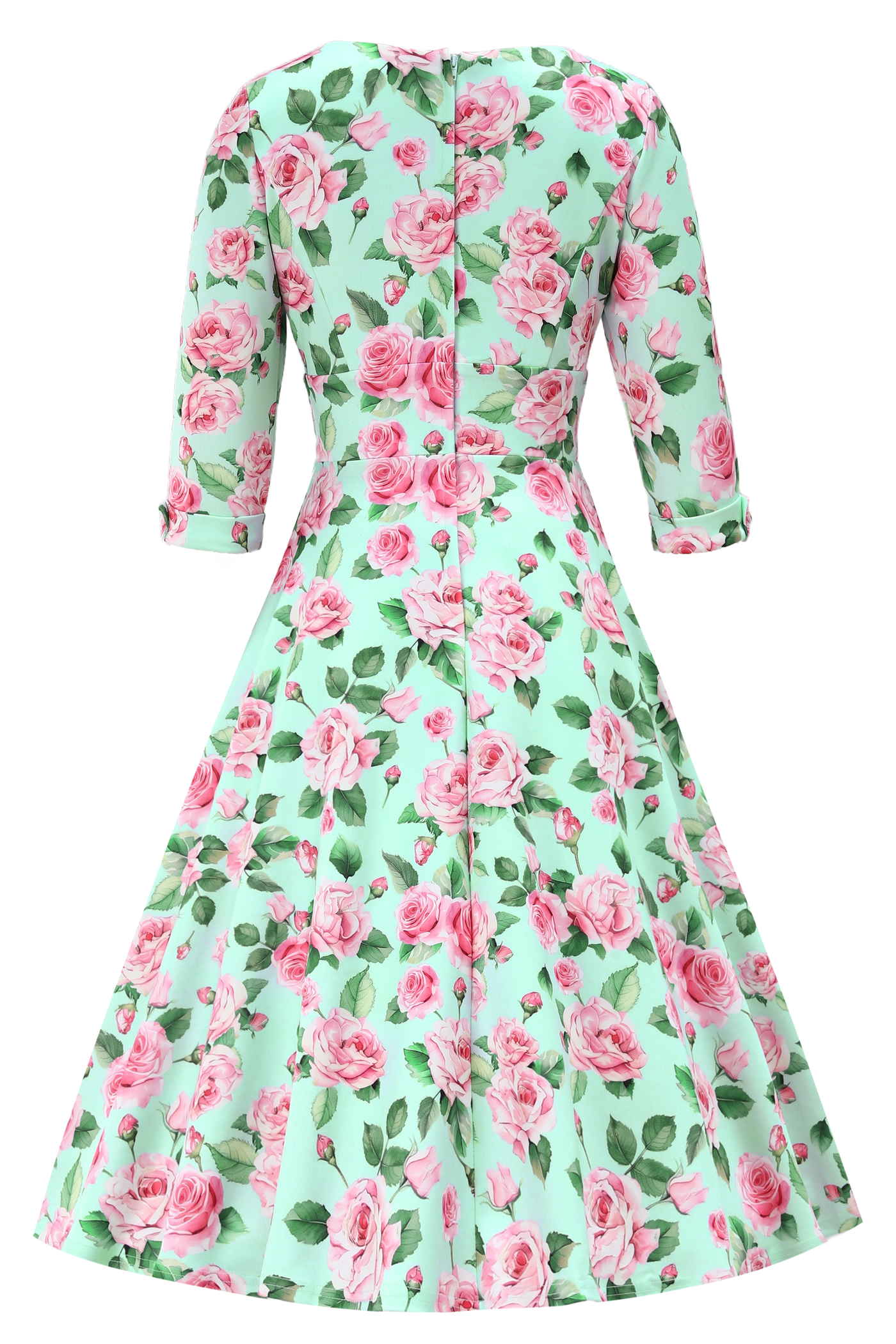 Scarlette Pink Rose Midi Dress In Baby Blue