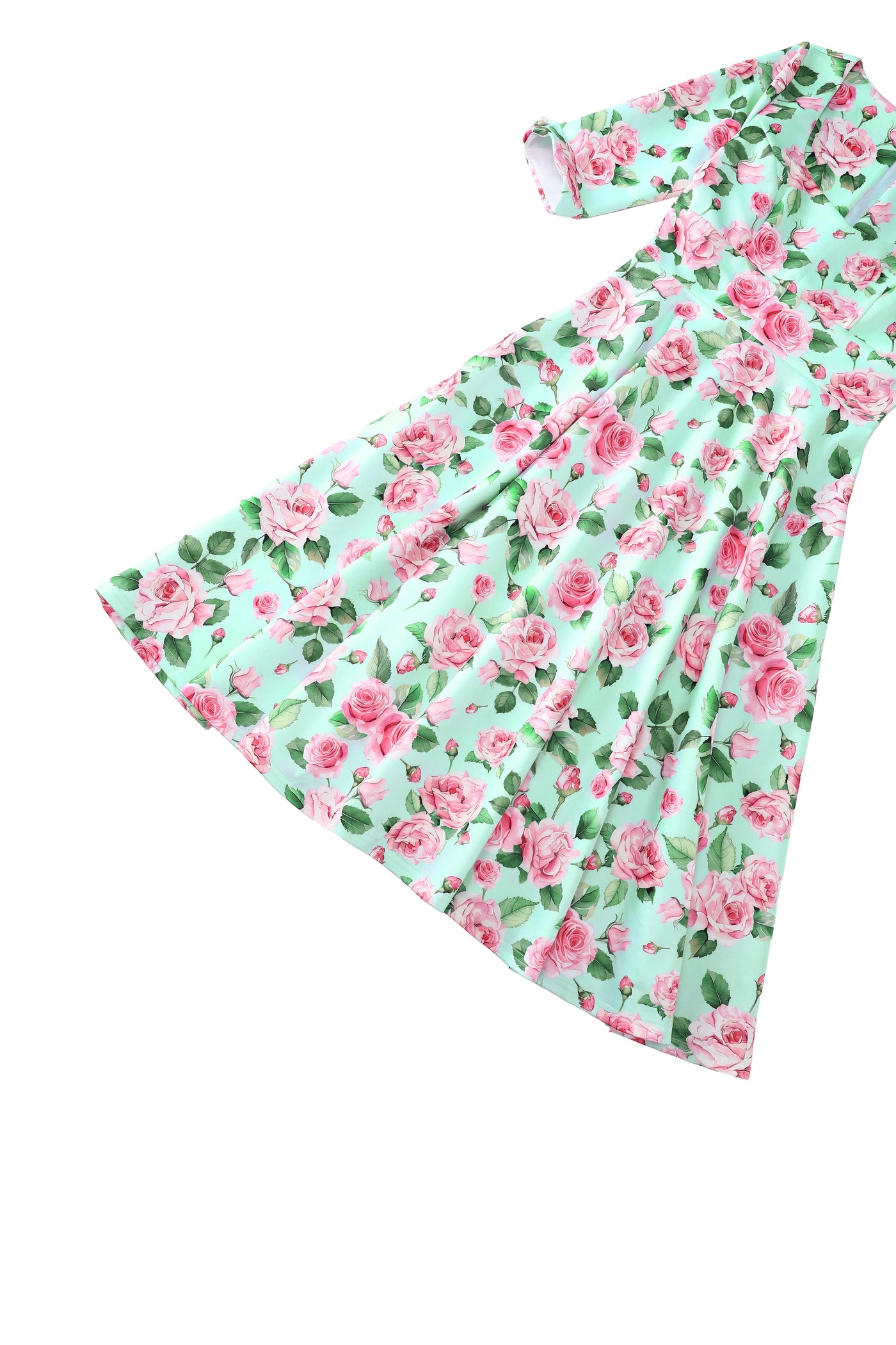 Scarlette Pink Rose Midi Dress In Baby Blue