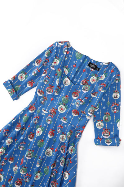 Scarlette Blue Bauble Christmas Swing Dress
