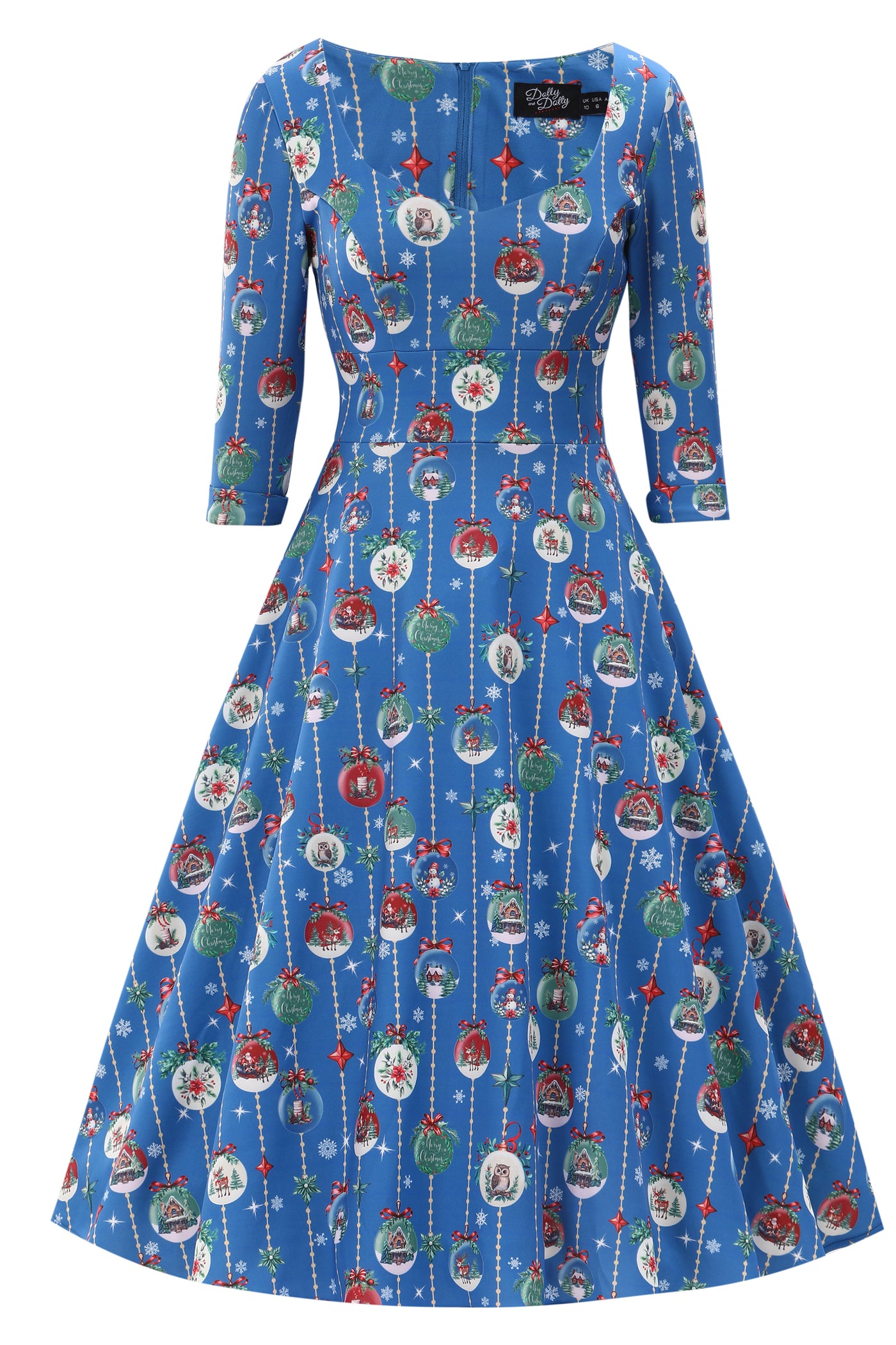 Scarlette Blue Bauble Christmas Swing Dress