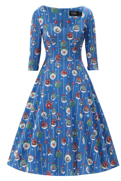 Scarlette Blue Bauble Christmas Swing Dress