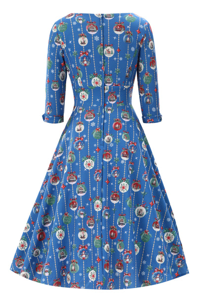 Scarlette Blue Bauble Christmas Swing Dress