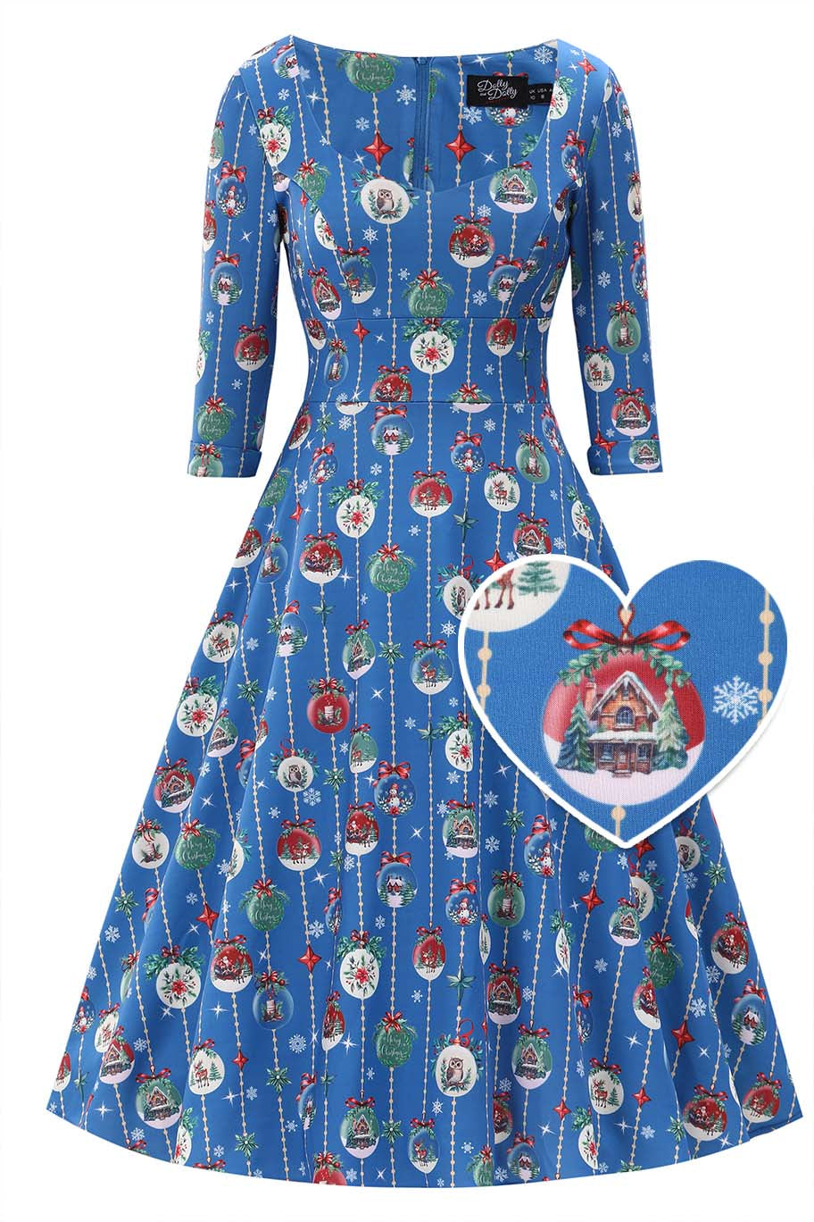 Scarlette Blue Bauble Christmas Swing Dress