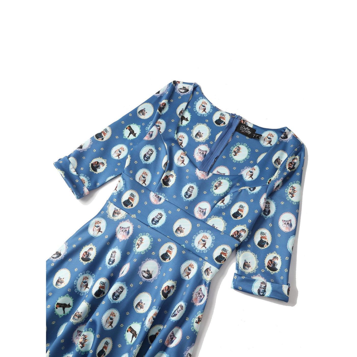 PRE ORDER Scarlette Blue Cat in the Mirror Long-Sleeved Stretchy Dress