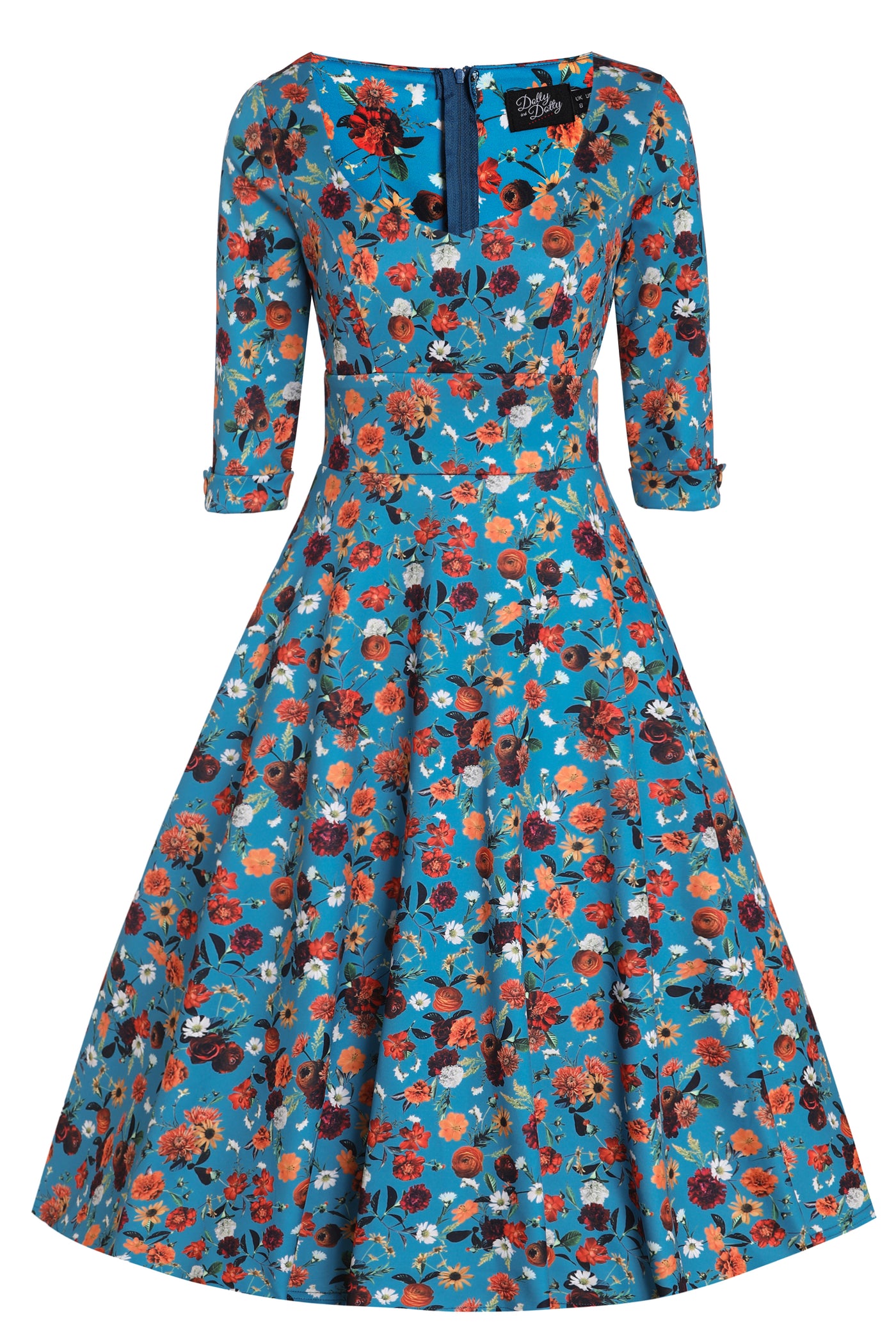 Scarlette Carnation Blue Midi Dress