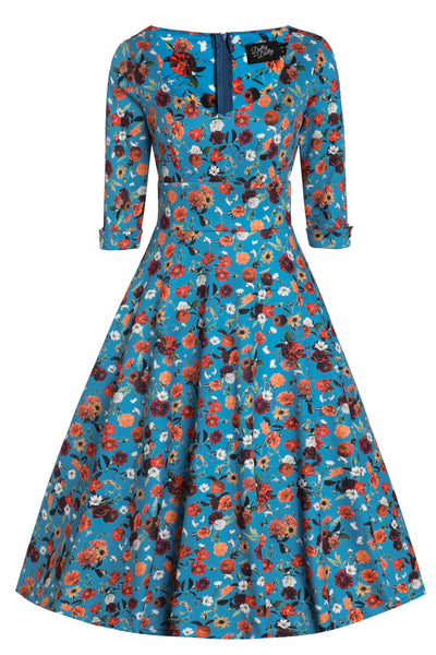 Scarlette Carnation Blue Midi Dress