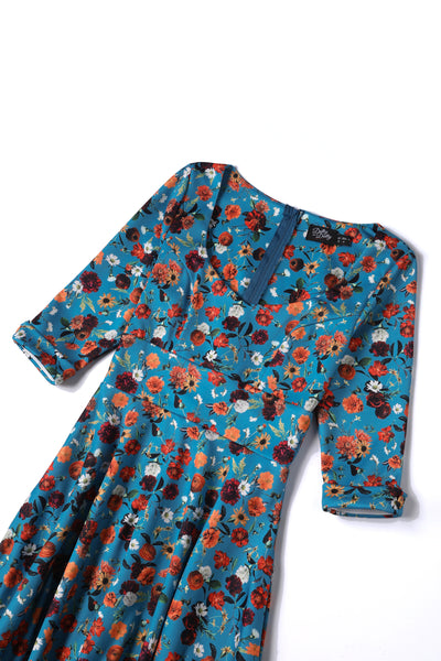 Scarlette Carnation Blue Midi Dress