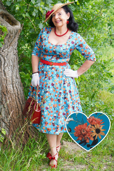 Scarlette Carnation Blue Midi Dress