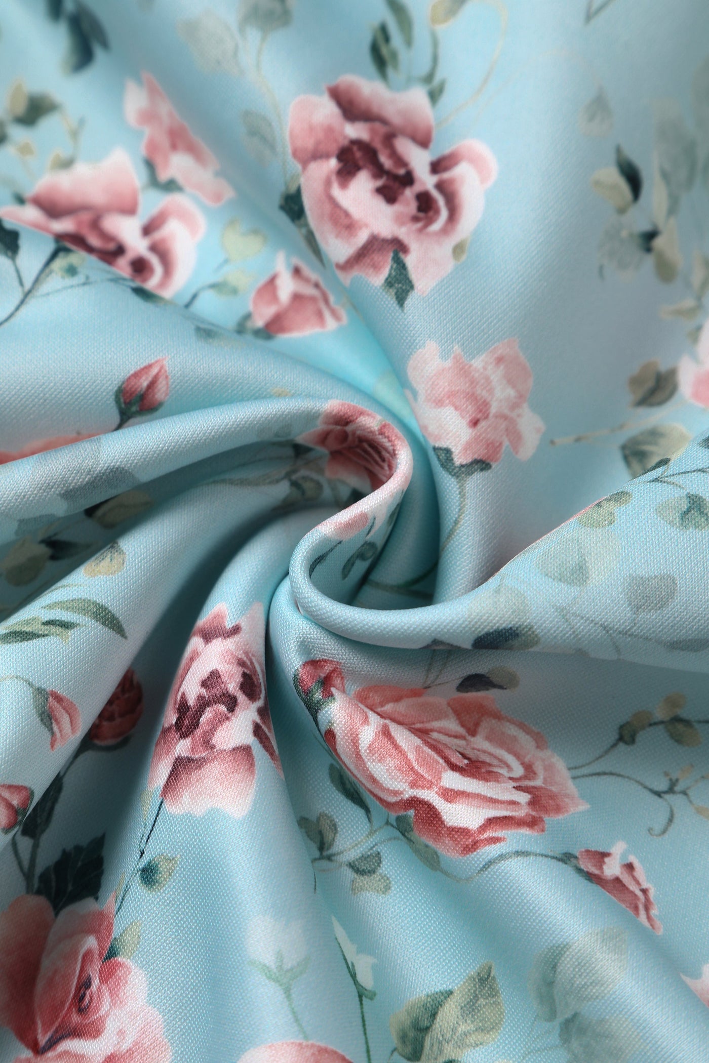 EU STOCK Scarlette Long-sleeved Dress In Light Blue Floral Print