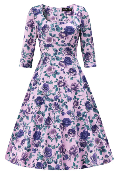 Scarlette Lilac Rose Midi Dress