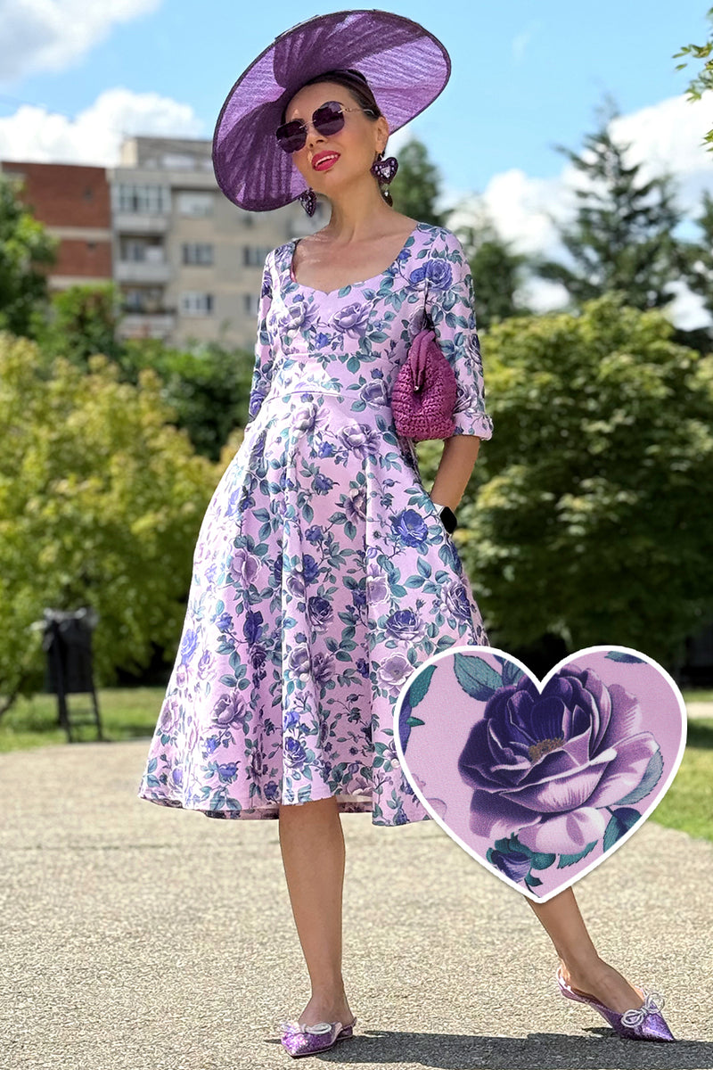 Scarlette Lilac Rose Midi Dress