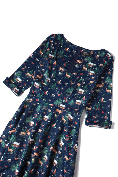 Scarlette Woodland Winter Cabin Dress