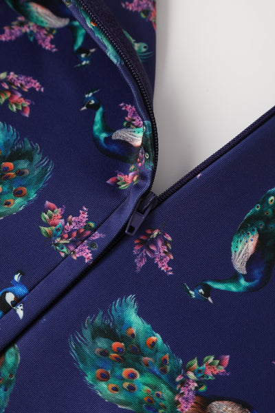 Scarlette Peacock in Purple Long-Sleeved Formal Dress
