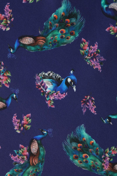 Scarlette Peacock in Purple Long-Sleeved Formal Dress