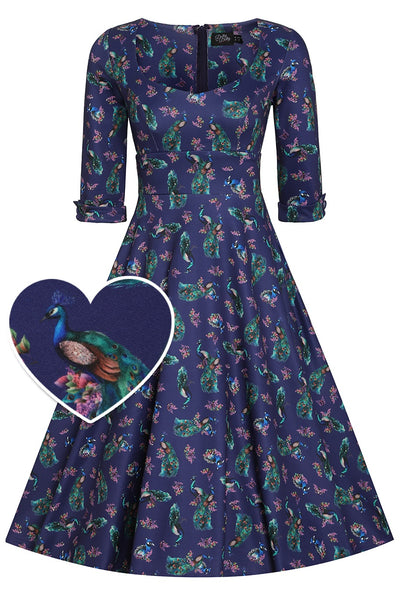 Scarlette Peacock in Purple Long-Sleeved Formal Dress