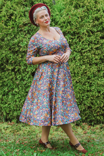 EU STOCK Scarlette Retro 70s Floral Garden Dress