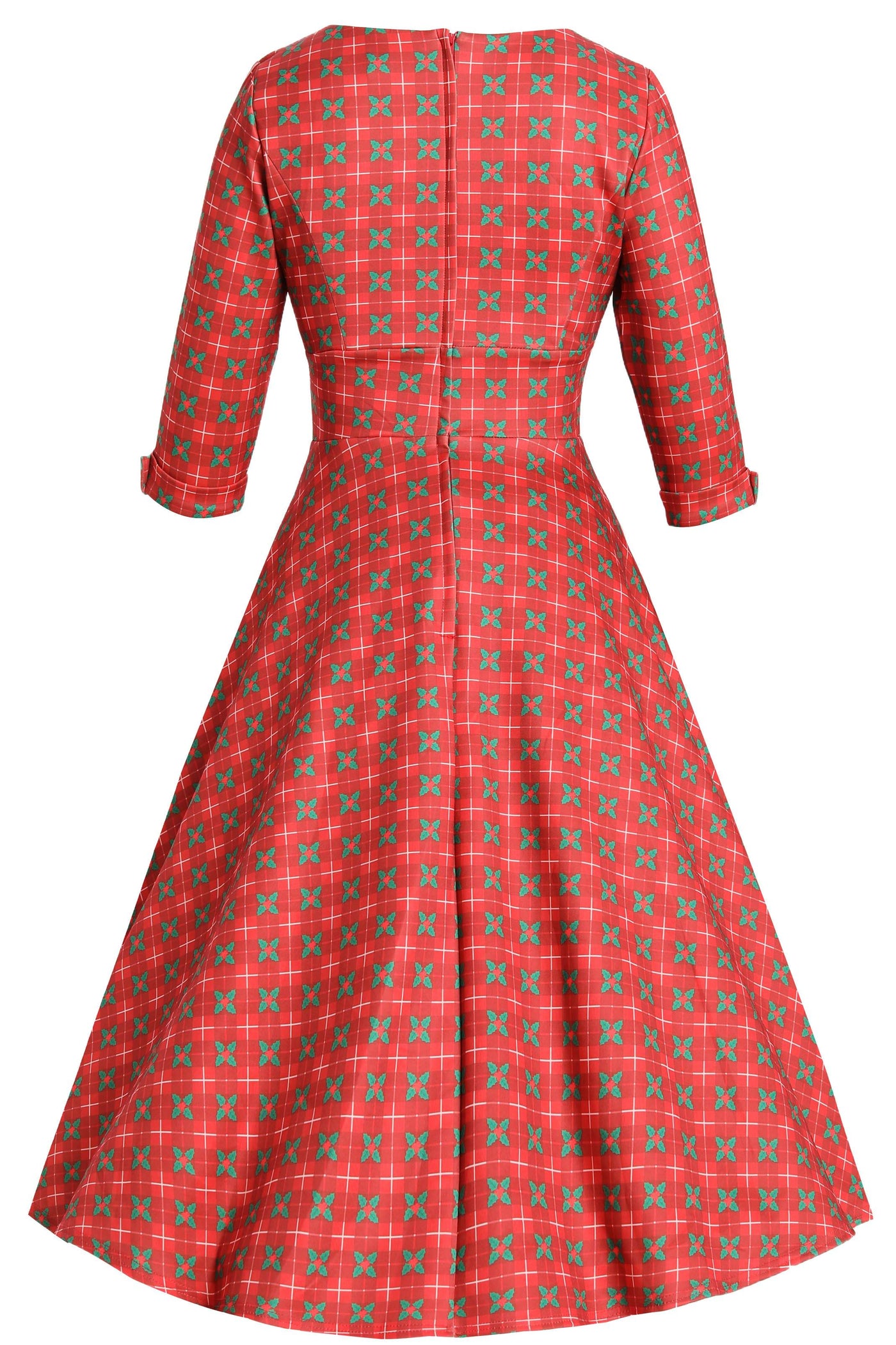 Scarlette Mistletoe Plaid Midi Dress