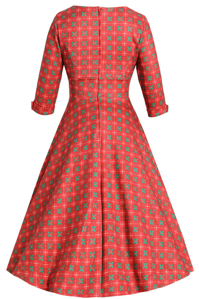 Scarlette Mistletoe Plaid Midi Dress