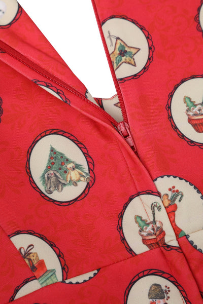 Scarlette Vintage Christmas Midi Dress