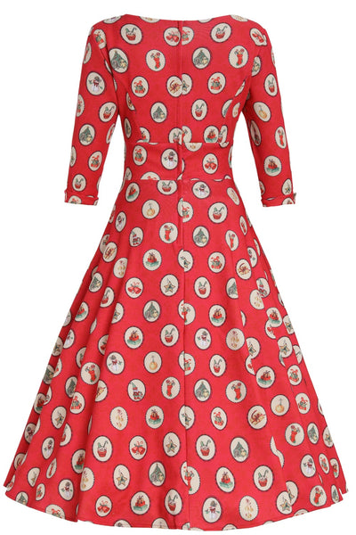 Scarlette Vintage Christmas Midi Dress