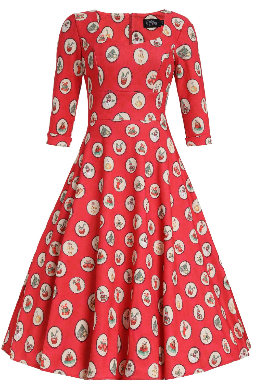 Scarlette Vintage Christmas Midi Dress