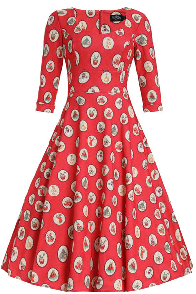 Scarlette Vintage Christmas Midi Dress
