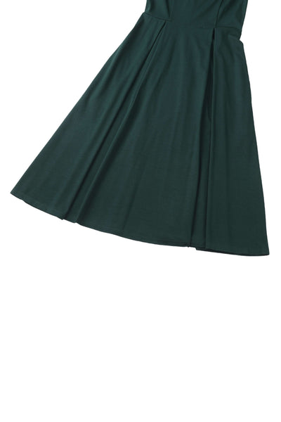 Beatrix Vintage Inspired Long Sleeves Dress in Green