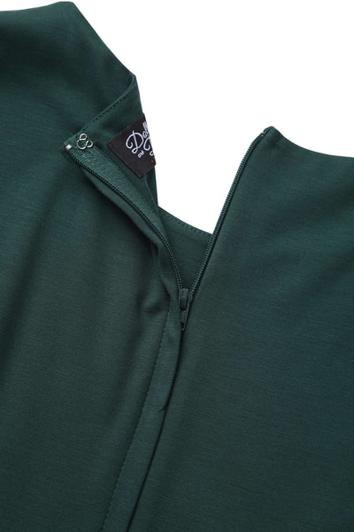 Beatrix Vintage Inspired Long Sleeves Dress in Green