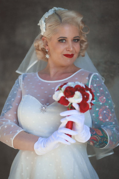 Madeline Polka Dot Mesh Bridal Dress