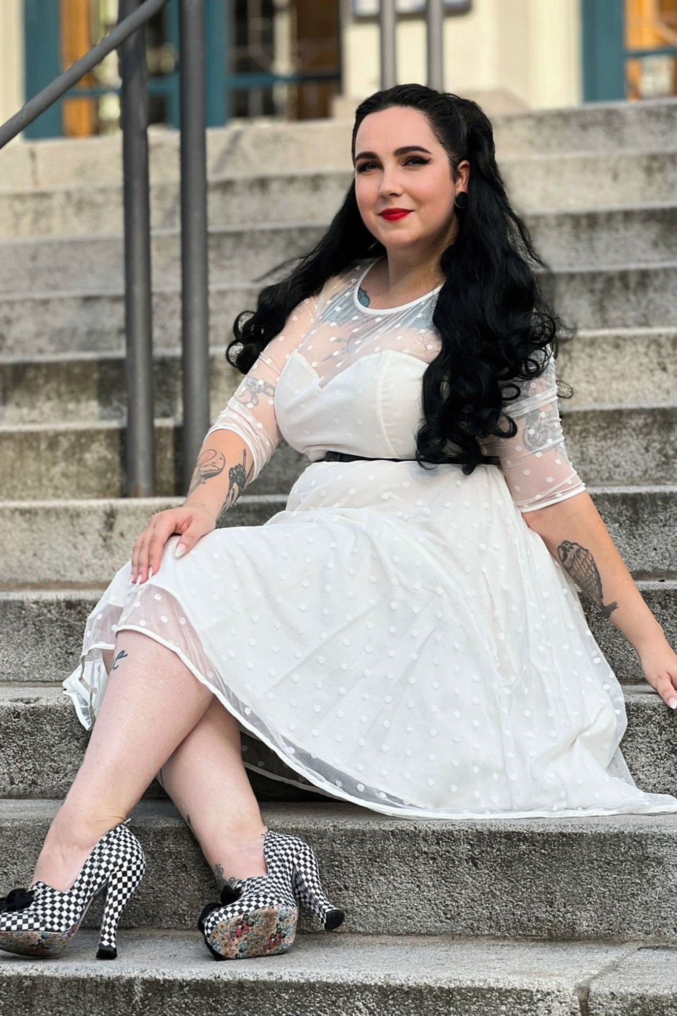 Madeline Polka Dot Mesh Bridal Dress