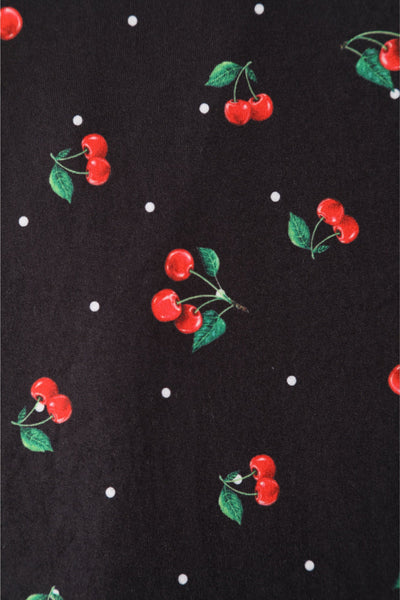 Matilda Black Cherry Print Knit Wrap Dress
