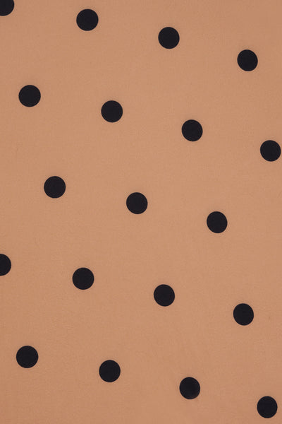 PRE-ORDER Matilda Brown and Black Polka Knit Wrap Dress