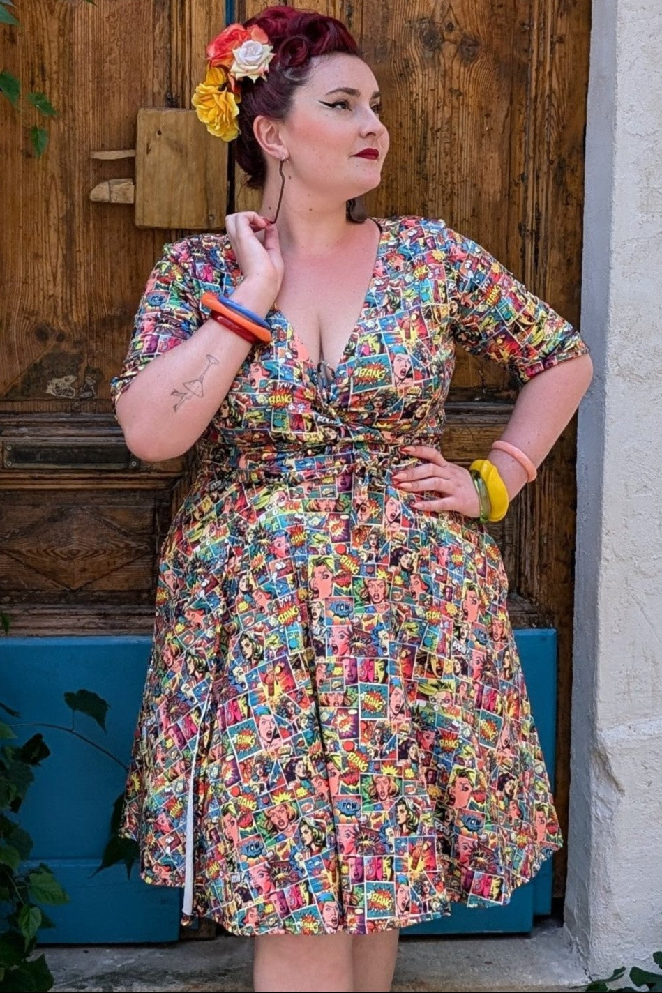 Matilda Comic Wrap Dress