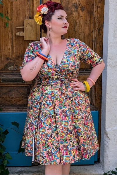 Matilda Comic Wrap Dress