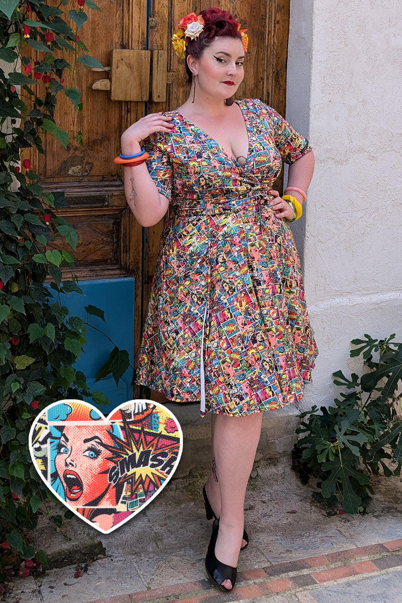 Matilda Comic Wrap Dress